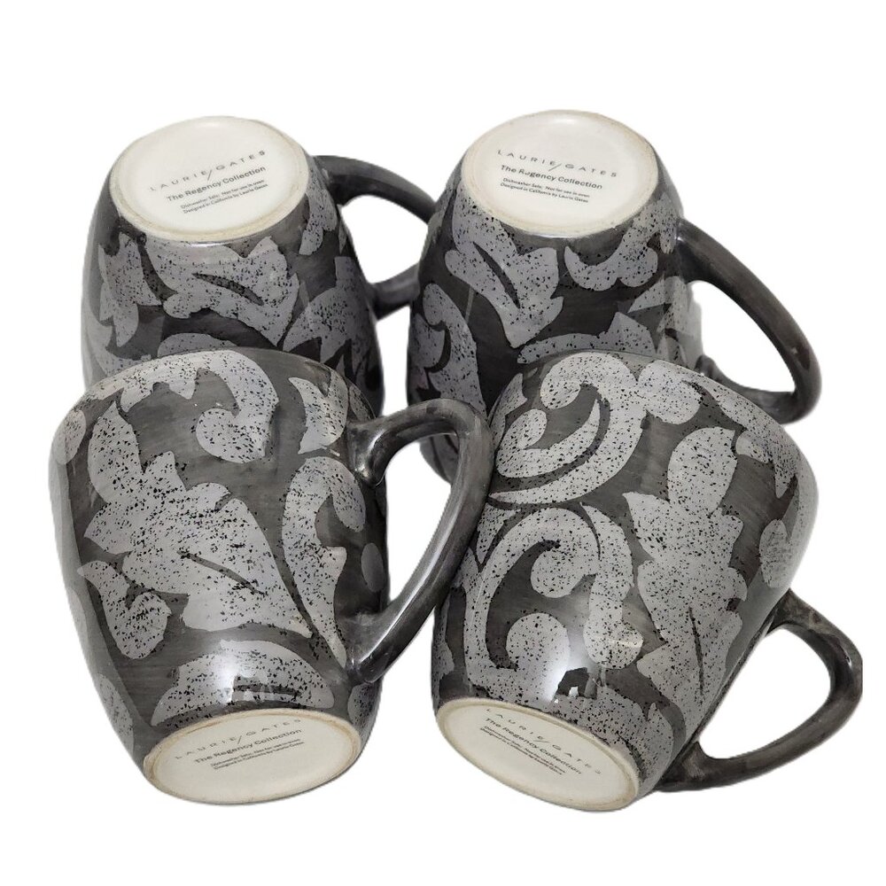 Limited Edition Laurie Gate The Regency Collection 4 Mug Set RARE Gray Edition